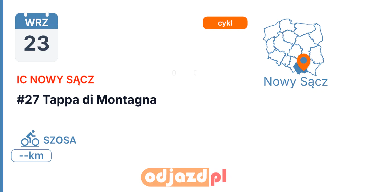 #27 Tappa di Montagna — Rower · SZOSA, 23 września 2026, Nowy Sącz