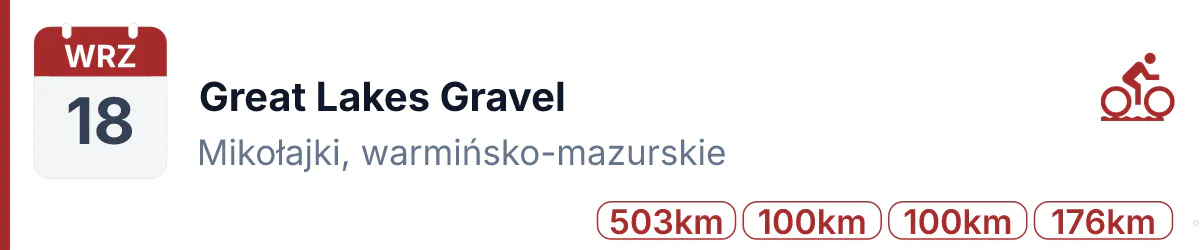 Rower · GRAVEL · 18 września 2026 · Warmińsko-mazurskie