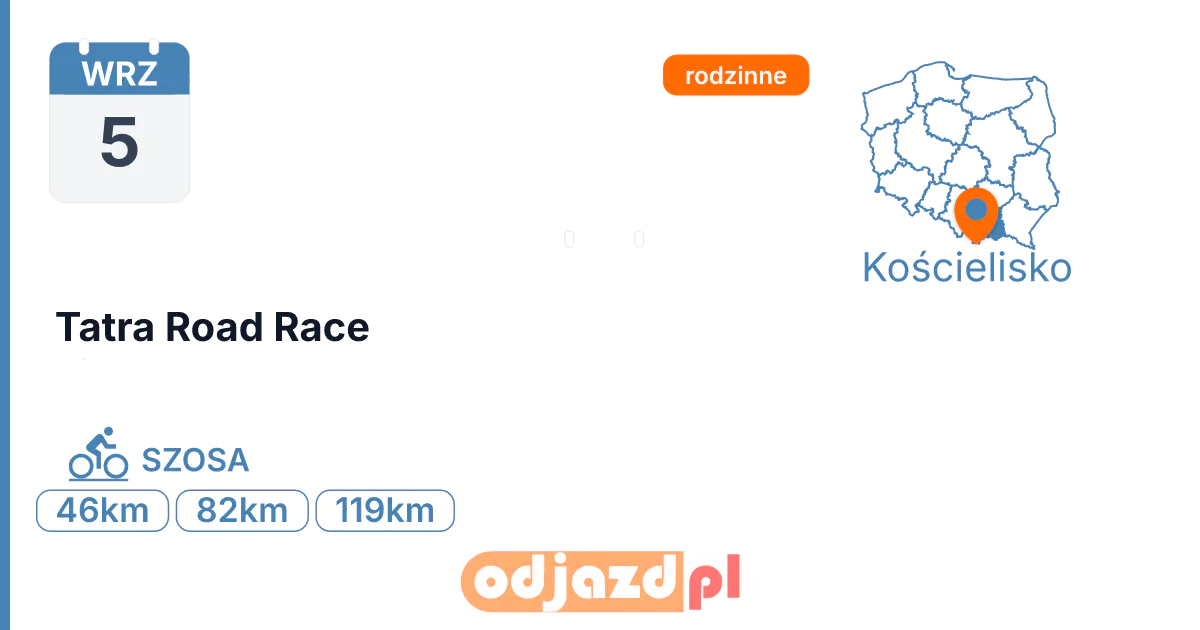 Tatra Road Race — Rower · SZOSA, 5 września 2026, Kościelisko