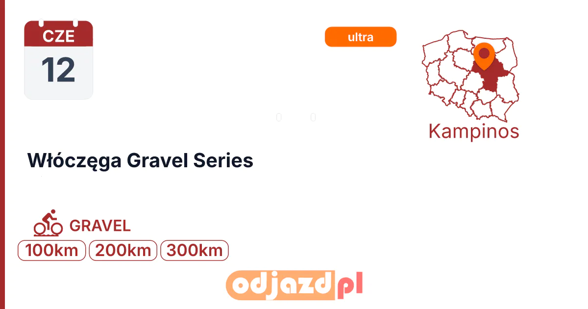 Włóczęga Gravel Series — Rower · GRAVEL, 12 czerwca 2027, Kampinos
