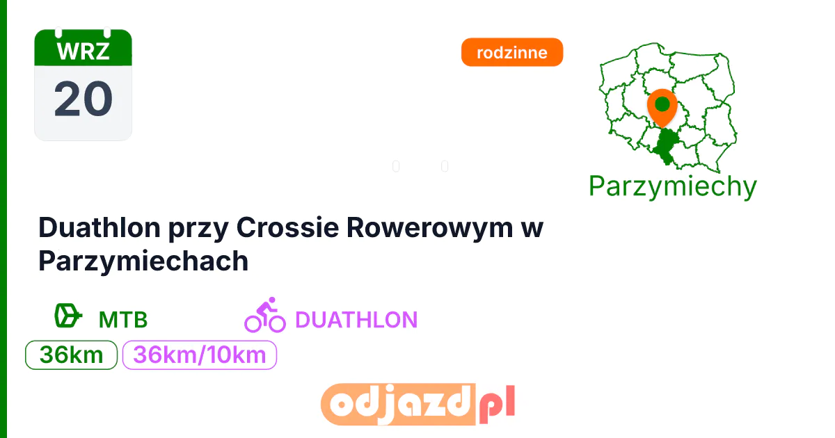 Duathlon przy Crossie Rowerowym w Parzymiechach — Duathlon · MTB, 20 września 2026, Parzymiechy