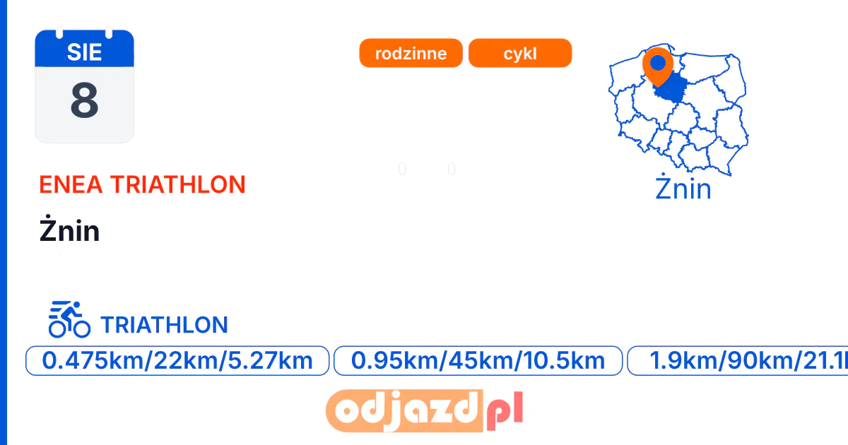 Żnin — Triathlon · TRIATHLON, 8 sierpnia 2027, Żnin