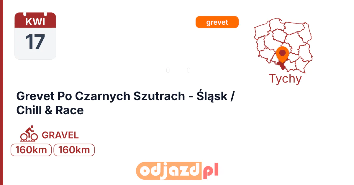 Grevet Po Czarnych Szutrach - Śląsk / Chill & Race — Rower · GRAVEL, 17 kwietnia 2027, Tychy
