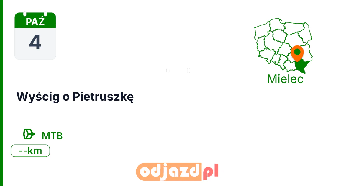Wyścig o Pietruszkę — Rower · MTB, 4 października 2026, Mielec