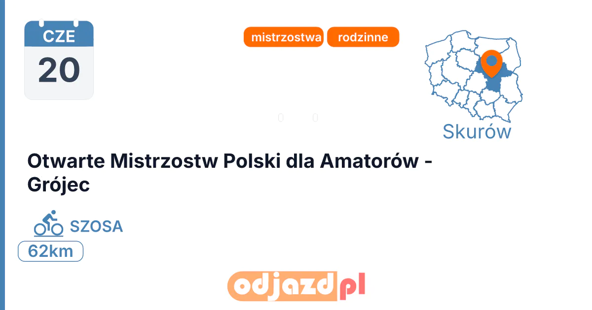 Otwarte Mistrzostw Polski dla Amatorów - Grójec — Rower · SZOSA, 20 czerwca 2027, Skurów