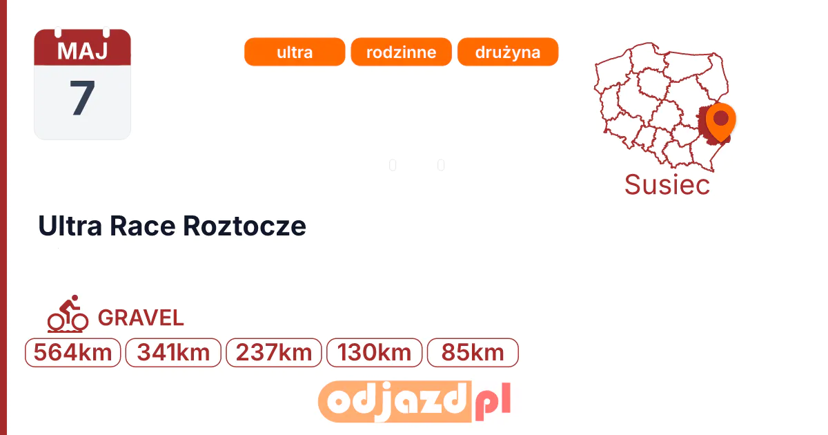 Ultra Race Roztocze — Rower · GRAVEL, 7 maja 2027, Susiec