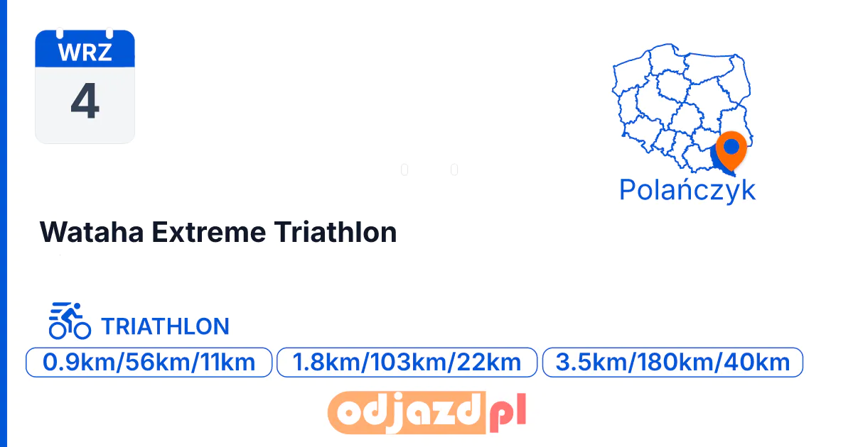 Wataha Extreme Triathlon — Triathlon · TRIATHLON, 4 września 2026, Polańczyk