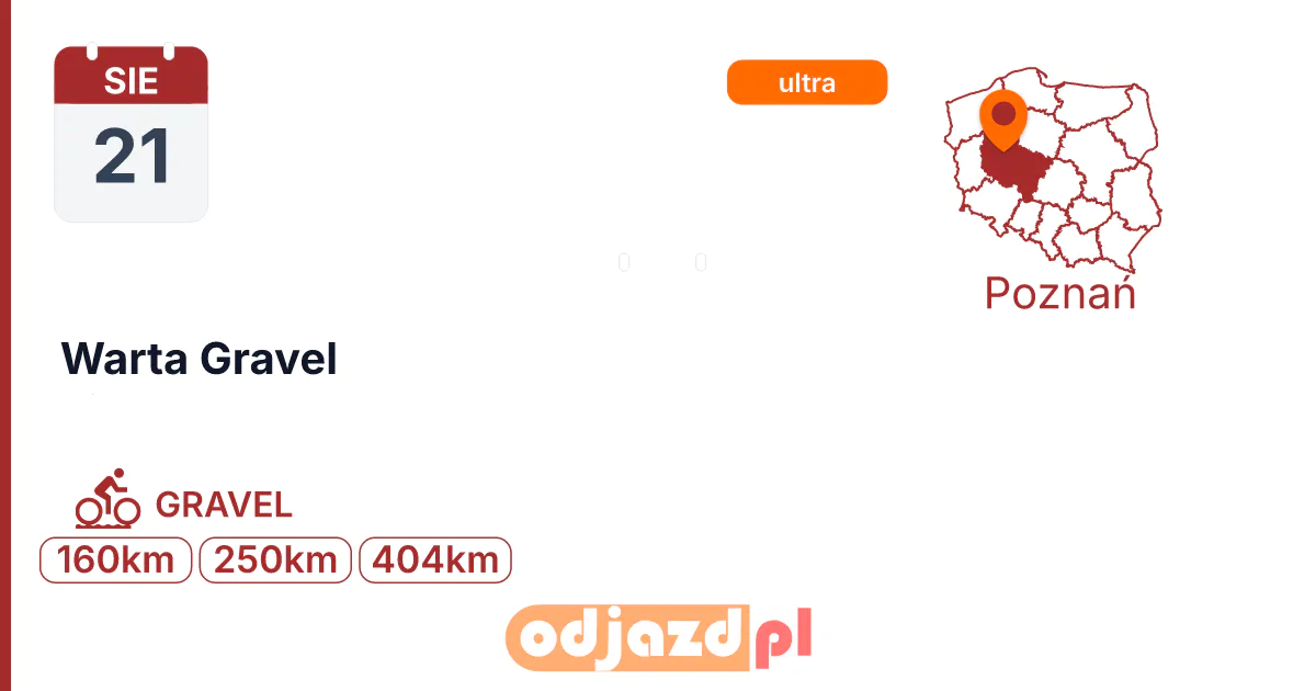 Warta Gravel — Rower · GRAVEL, 21 sierpnia 2027, Poznań