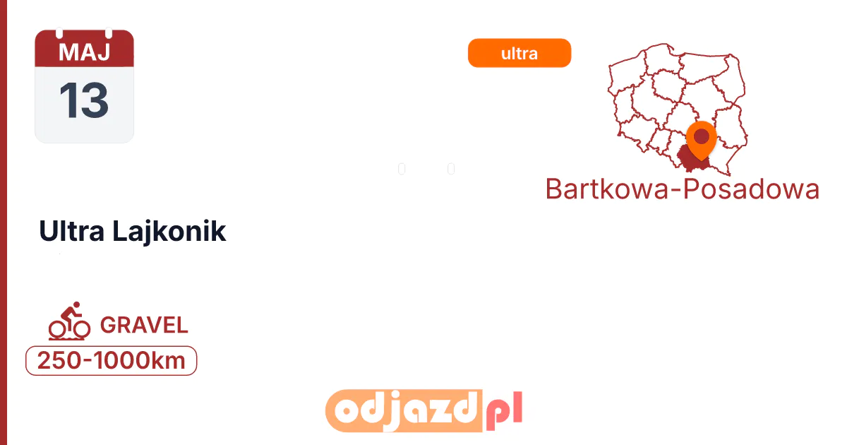 Ultra Lajkonik — Rower · GRAVEL, 13 maja 2027, Bartkowa-Posadowa